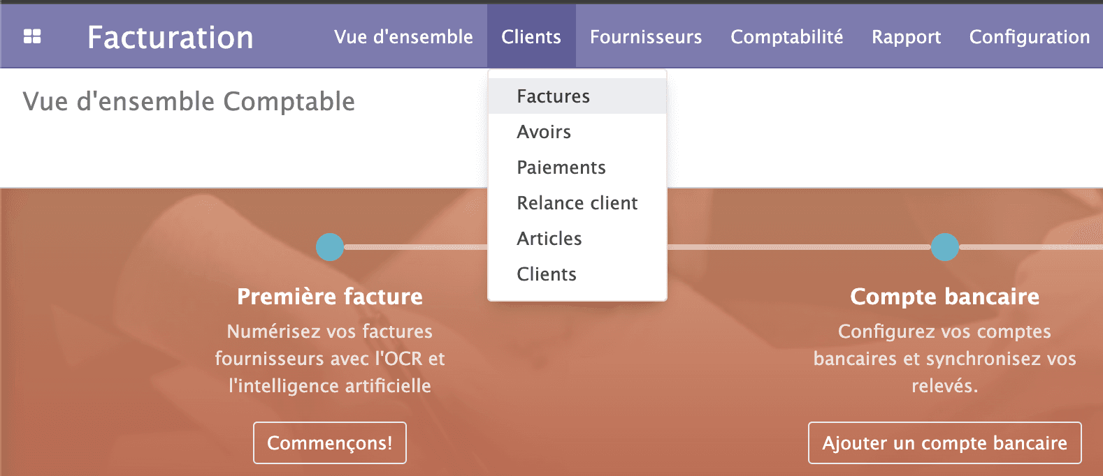 Accès à la liste des factures