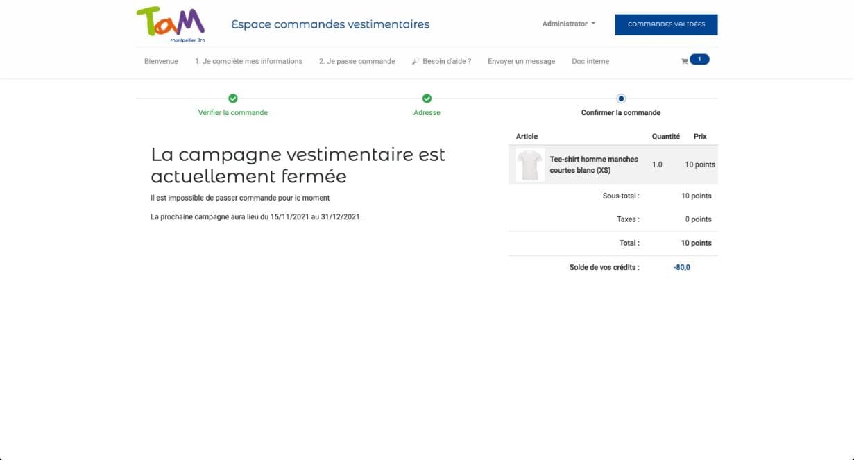 Modifier une commande validée